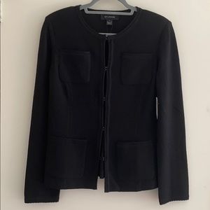 New st john black knit jacket，4